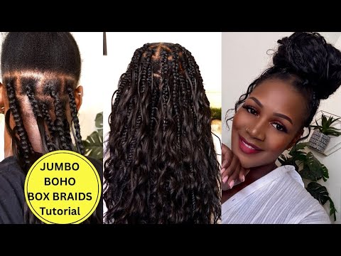 🔥LARGE BOHO/ GODDESS KNOTLESS BRAIDS On Natural Hair Ft. EAYON HAIR