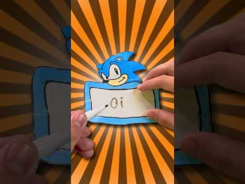 Fiz um Mini Quadro do Sonic com Papel!