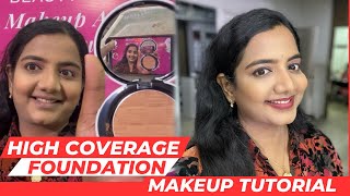 High Coverage Foundation Makeup Tutorial ☑️ Get ready with me #makeuptutorial