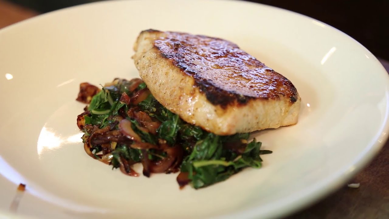 10 minute pork chop with sauted swiss chard recipe