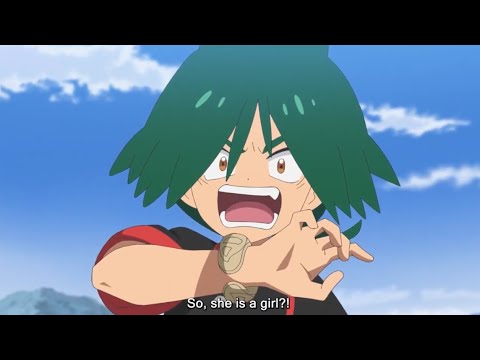 Pokémon Horizons Episode 98 | Rockruff evolves into chubby Lycanroc |