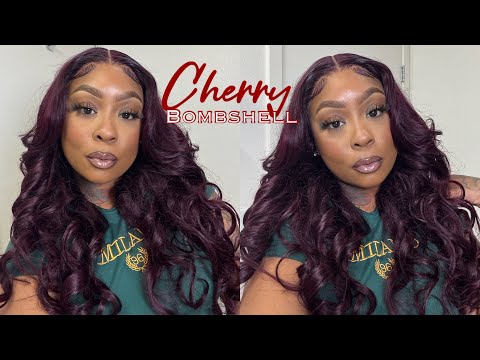 CHERRY BOMBSHELL CURLS | No Glue Needed! | Melted Hairline | UNICE HAIR ❤️