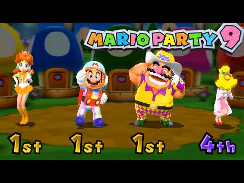 Mario Party 9 Garden Battle - Peach vs Mario vs Wario vs Daisy (Master Difficulty)#mariogame