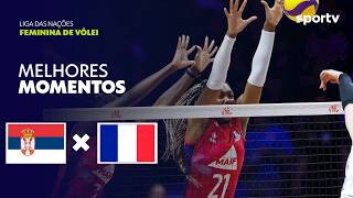SÉRVIA 2 X 3 FRANÇA | MELHORES MOMENTOS | LIGA DAS NAÇÕES FEMININA DE VÔLEI 2026 | sportv