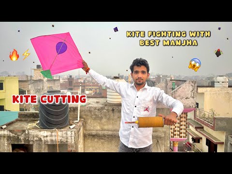 Kite Fighting With Best Manjha | kite cutting | Kite vlogs | patang