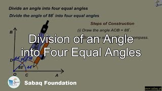 Division of an Angle into Four Equal Angles