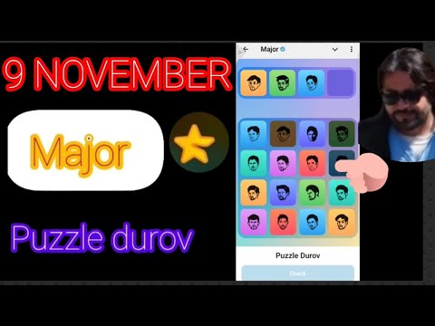 9 November Major puzzle durov Solved Today / Major Daily combo cards 9 November Major puzzle durov