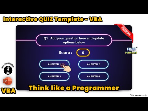 157.PowerPoint VBA Macros | Interactive Quiz Template with Score #quiz #quiztime #vba