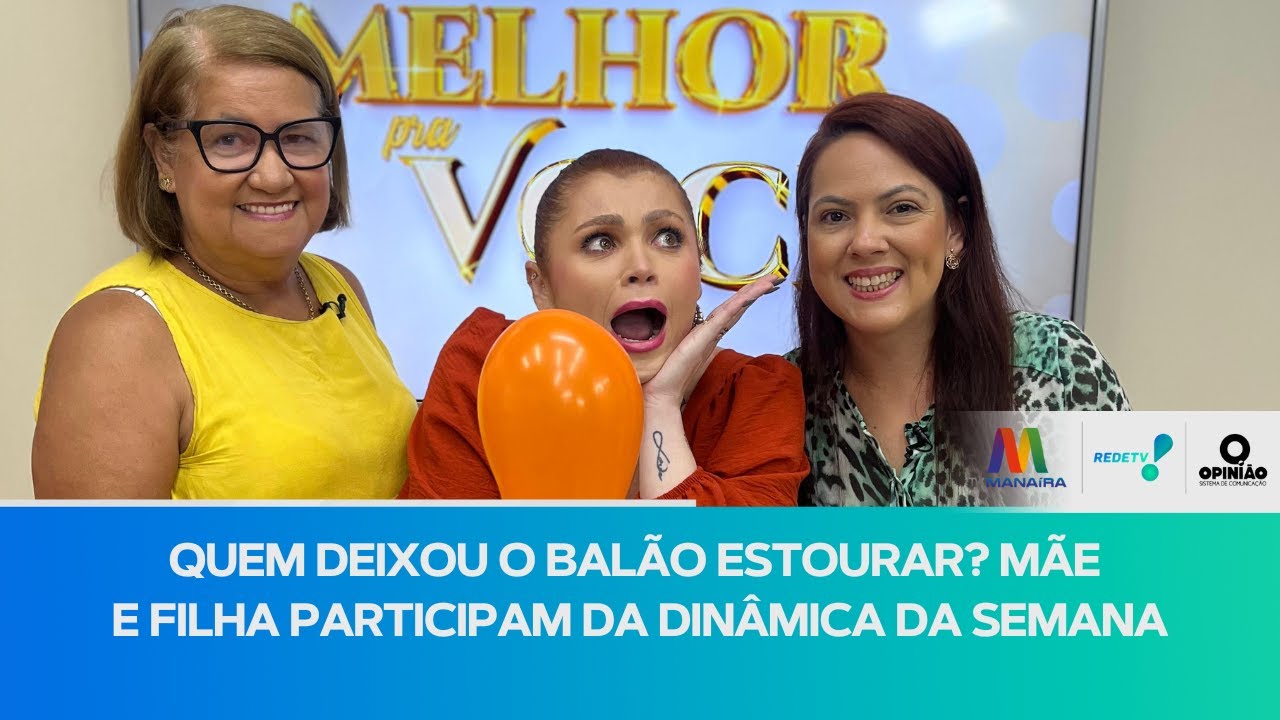 Quem deixou o balão estourar? Mãe e filha participam da dinâmica da feira