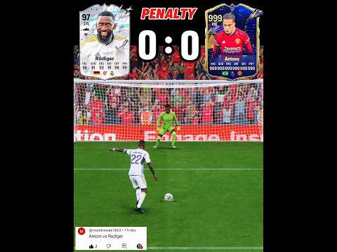 Antony Vs Rudiger Penalty, Free Kick, Long Shoot Challenge #shorts #fc24 #rudiger #freekick #antony