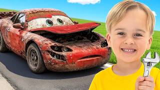 Vlad và Niki Phục Hồi Xe Đồ Chơi Lightning McQueen
