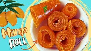 👌2 பொருள்,1 மாதம் வரை வைத்து சாப்பிடலாம் இந்த மாம்பழ ரோல் 👌No food colour mango roll recipe