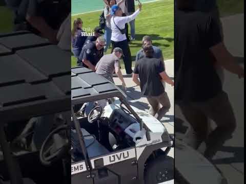 Moment Charlie Kirk shooting suspect is arrested