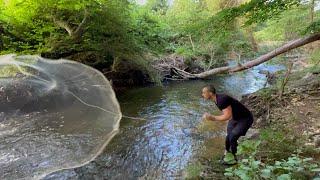 DEREDE SERPME BALIK AVI TUT YAKALA PİŞİR - Creek Fishing Fish Cooking