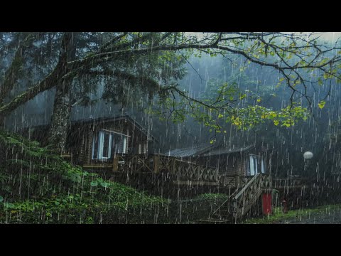 LLUVIA FUERTE sobre techo de hojalata para dormir rápido | Tormenta eléctrica para estudiar