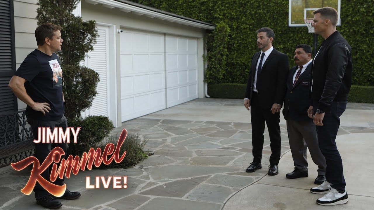 Tom Brady Helps Jimmy Kimmel Vandalize Matt Damons House