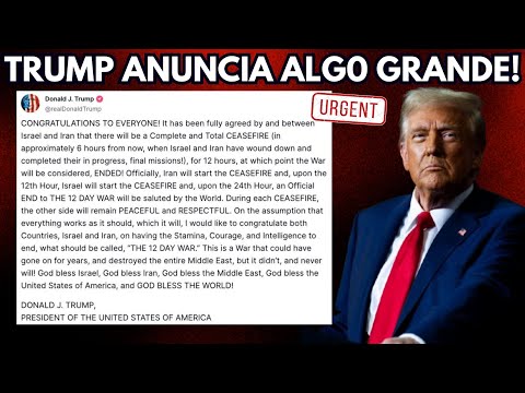 🔴AHORA: TRUMP ANUNCIA un ALTO AL FUEGO entre IRÁN e ISRAEL🔥🙏TRUMP LOGRA lo IMPOSIBLE