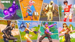 All NEW LEAKED Skins BUNDLE GAMEPLAY Fortnite! (CREW PACK, Axe of Champions 3.0 ,Evie X, Item Shop)