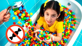 Eva y Historias de mágica de la ducha de dulces