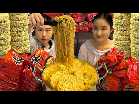 빵떡이랑 라면 한 박스 다 먹을 수 있을까 먹방 MUKBANG
