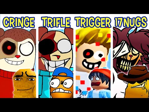 FNF CRINGEFINGER vs TRIGGERFINGER vs TRIFLETHUMB vs 17NUGS | Friday Night Funkin'