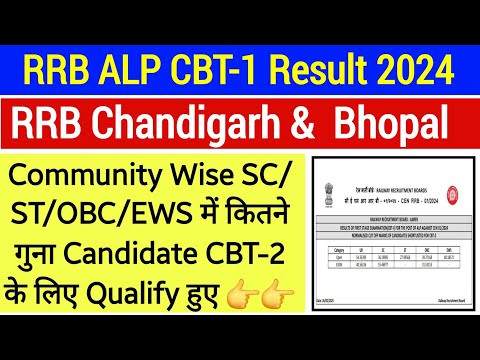 RRB ALP CBT-1 Chandigarh & Bhopal Analysis। कितने गुना Candidate पास हुए?