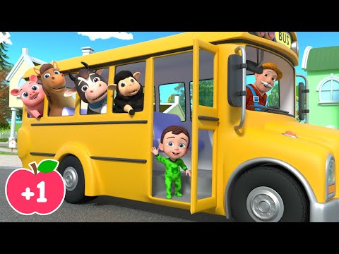 The Wheels on The Bus (Animal Version) + Lollipop Finger Family | Lalafun Nursery Rhymes &Kids Songs
