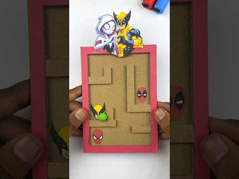 Spiderman Brand New Day Amazing Cardboard Pinball Maze Puzzle Game Challenge 🕸️ #spiderman #short