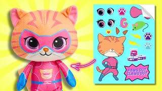 SuperKitties Bitsy, Ginny, Buddy, & Sparks - DIY Stickers and Toy Fun!