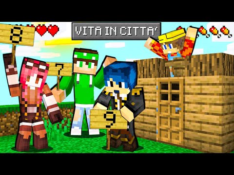 I MIEI AMICI VALUTANO la PRIMA COSTRUZIONE! - VITA IN CITTA MINECRAFT ITA EP4