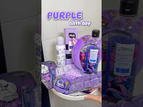 Purple bath 💜 What’s next? #bathday #asmr #bathroutine #purple