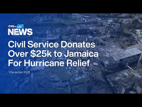 YouTube video thumbnail: Civil Service Donates Over $25k to Jamaica for Hurricane Relief 