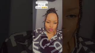 First attempt making my hair myself 🤭🤣I feel so proud rate this in the comment i”ll say 8.99/10 🤣