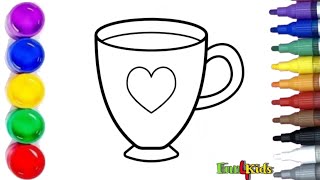 How to draw a Cup ? Bolalar uchun oson rasm chizish Рисуем кружку для малышей