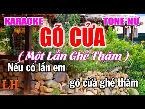 Gõ Cửa Karaoke Tone Nữ ( Am) Nhạc Sống  Beat Chuẩn Dễ Hát | Làng Hoa Karaoke