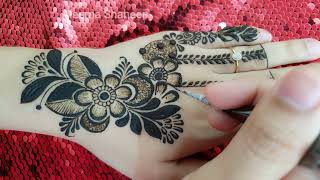 Beautiful arabic mehandi design back hand simple and easy @HENNAART