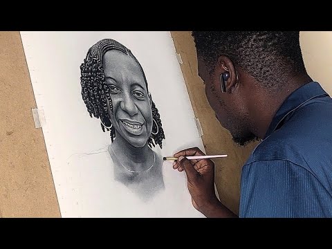 Drawing realistic portrait /Time lapse