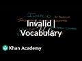 Understanding the Word 'Invalid'