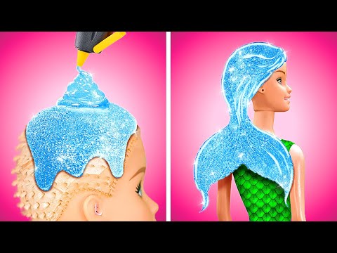 De muñeca BARBIE a hermosa SIRENA 💙🧜🏻‍♀️ Divertidas luchas de belleza de sirenas