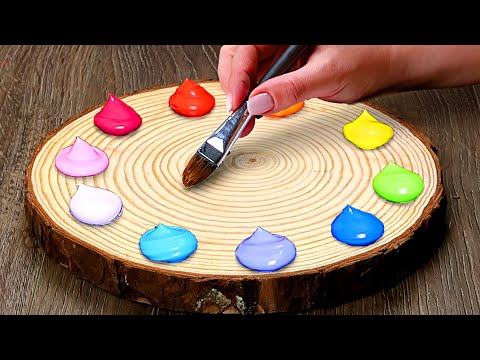 Super Simple Acrylic Technique Painting on Wood | Easy Art