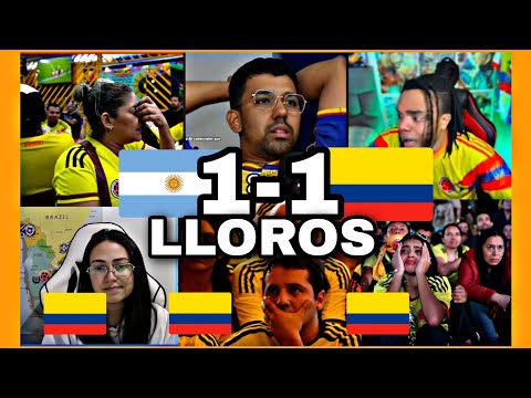 MEJORES REACCIONES y LLOROS COLOMBIANOS AL ARGENTINA 1-1 COLOMBIA