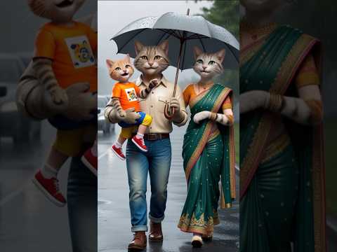 Cute kitten With Parents 😻😺 #cat #catstory #petlovers #ytshortsindia #catlovers #aiart #ai
