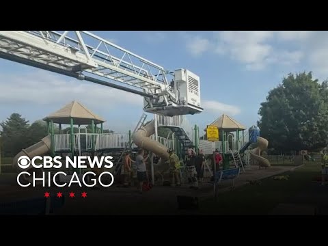 YouTube video thumbnail: Firefighters Help Free Man Stuck Inside Elementary School Slide in Connecticut