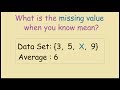 Finding Averages and Missing Numbers