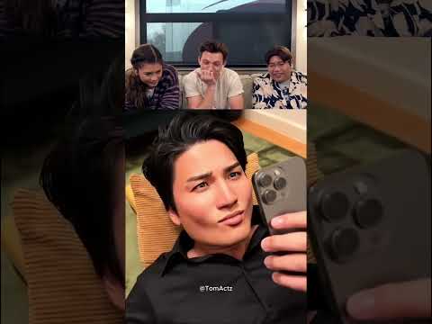 Tom Holland react try to laugh part 105 #tomholland #trynottolaugh #funny #reaction