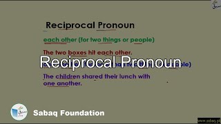 Reciprocal Pronoun