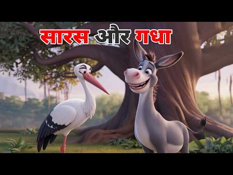 सच्ची मित्रता की मिसाल : सारस और गधा की कहानी | BEDTIME STORIES | HINDI KAHANIYA