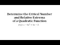 Understanding Critical Numbers and Relative Extrema