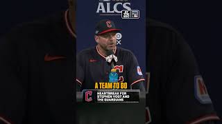 Guardians Manager Stephen Vogt speaks after Cleveland's season ends in the ALCS #mlb #alcs