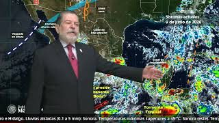 9 de junio de 2026 Pronóstico del Tiempo. Vespertino.